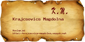 Krajcsovics Magdolna névjegykártya